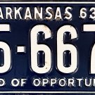 1963 Arkansas License Plate (25-6673)