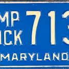 1971 Maryland Dump Truck License Plate (7138) 1975 Sticker