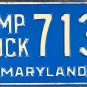 1971 Maryland Dump Truck License Plate (7138) 1975 Sticker