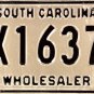 1987 South Carolina Wholesaler License Plate (WX16373)