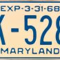1968 Maryland License Plate (EK-5289)