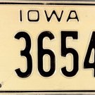 1967 Iowa License Plate (10 3654)
