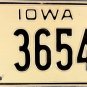 1967 Iowa License Plate (10 3654)