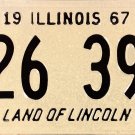1967 Illinois License Plate (226 395)
