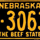 1960 Nebraska License Plate (6-3063)