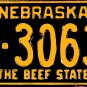 1960 Nebraska License Plate (6-3063)