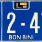 1986 Curacao (Bon Bini) License Plate (R 2-47)