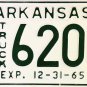 1965 Arkansas Truck License Plate (E 6200)