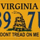 2022 Virginia Don't Tread On Me License Plate (539 7UJ)
