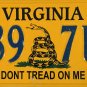 2022 Virginia Don't Tread On Me License Plate (539 7UJ)