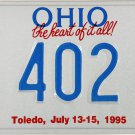 1995 ALPCA 41st International Convention Toledo, Ohio License Plate (402)