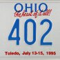 1995 ALPCA 41st International Convention Toledo, Ohio License Plate (402)