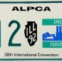 1992 ALPCA 38th International Convention Peoria, Illinois License Plate (412)