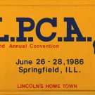 1986 ALPCA 32nd International Convention Springfield, Illinois License Plate