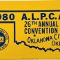 1980 ALPCA 26th International Convention Oklahoma City, Oklahoma License Plate