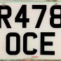 Great Britain License Plate (R478 OCE) Plexiglass