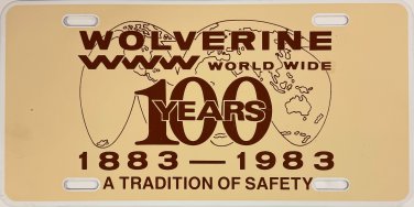 Wolverine World Wide (100 Years) License Plate