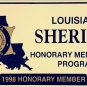 1998 Louisiana Sheriff's Association Honorary Membership Program Plastic License Plate