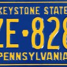 2000 Pennsylvania License Plate (BZE-8282)