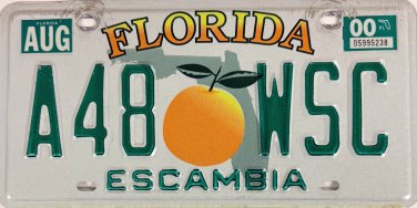 2000 Florida License Plate (A48 WSC)