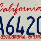 2001 California License Plate (6A64204)