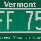 2002 Vermont License Plate (CFF 754)