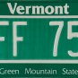 2002 Vermont License Plate (CFF 754)