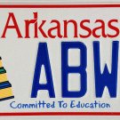 Arkansas Committed to Education License Plate (ABW3)