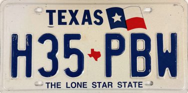 Texas "Big Flag" License Plate (H35 PBW)