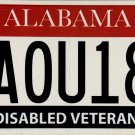 2023 Alabama Disabled Veteran License Plate (AOU18P)