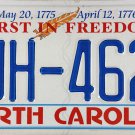 2022 North Carolina "Freedom" License Plate (PJH-4625)