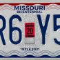 2020 Missouri License Plate (CR6 Y5V)