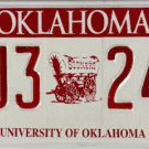 2005 Oklahoma: University of Oklahoma License Plate (OU3 240)