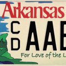 2013 Arkansas For Love of the Land License Plate (DC AABI)