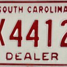 1989 South Carolina Dealer License Plate (XX44129)