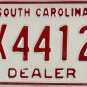 1989 South Carolina Dealer License Plate (XX44129)