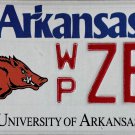 2026 University of Arkansas License Plate (WP ZET)