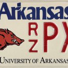 2016 University of Arkansas License Plate (RZ PXS)