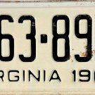1969 Virginia License Plate (963-891)