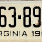 1969 Virginia License Plate (963-891)