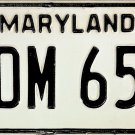 1986 Maryland License Plate (DDM 650)