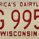 1973 Wisconsin License Plate (WG 9958)