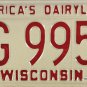 1973 Wisconsin License Plate (WG 9958)