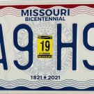 2019 Missouri Bicentennial License Plate (VA9 H9E)