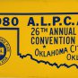 1980 ALPCA 26th International Convention Oklahoma City, Oklahoma License Plate