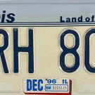 1996 Illinois License Plate (NRH 807)