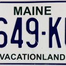 2027 Maine License Plate (649-KUC)