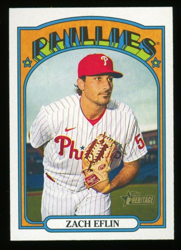 ZACH EFLIN - 2021 TOPPS HERITAGE BASEBALL  - CARD #318 - PHILADELPHIA PHILLIES