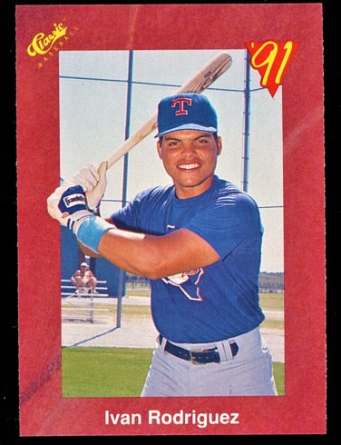 IVAN RODRIGUEZ - 1991 Classic II Baseball- #T82 - Red Border TEXAS RANAGERS