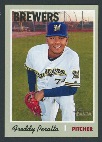 FREDDY PERALTA - 2019 TOPPS HERITAGE BASEBALL - CARD #229 - MILWAUKEE BREWERS